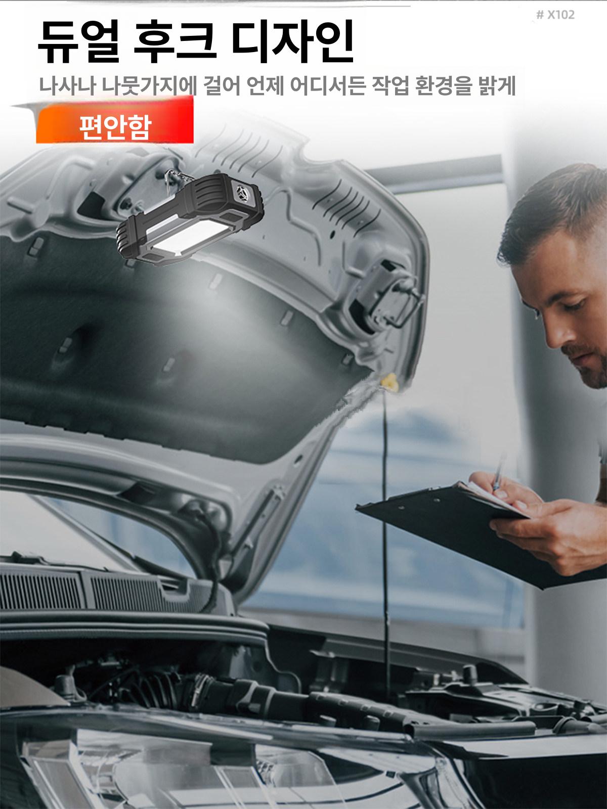 마그네틱 손전등 캠핑 충전 조명 방수 포 후레쉬 충전케이블 케이블 미니 초소형 회전 랜턴 이미지 6