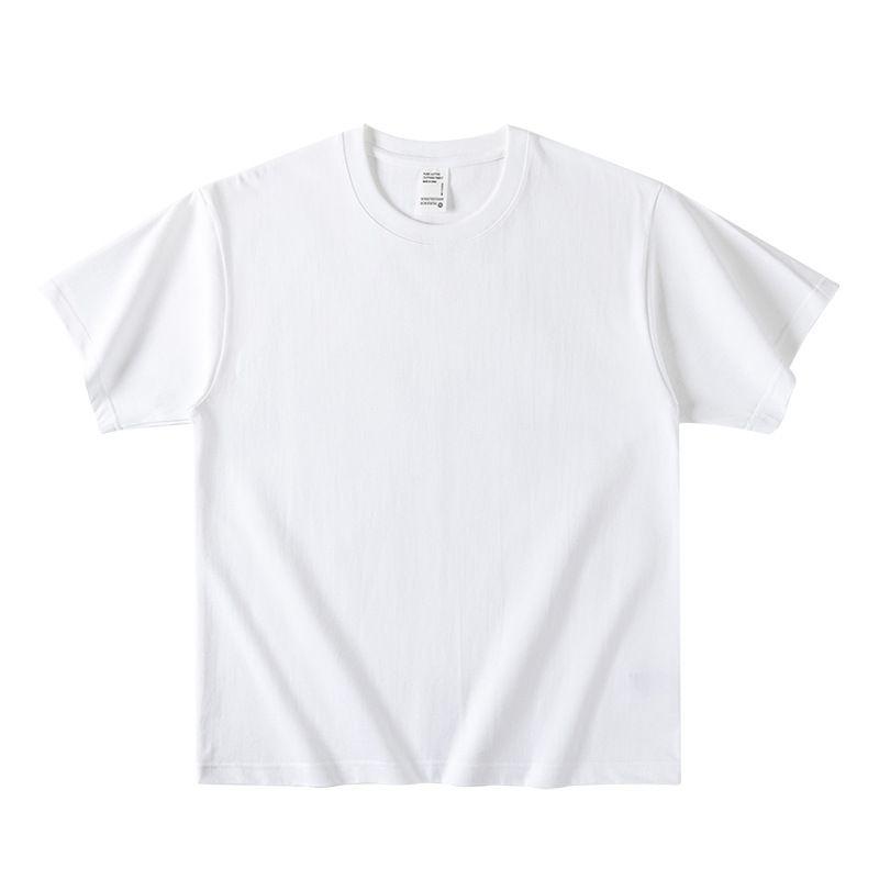 순면 화이트 남녀공용 반팔 티셔츠 커플용 데일리 티 스노우화이트 M[추천 60-70kg] 이미지 6