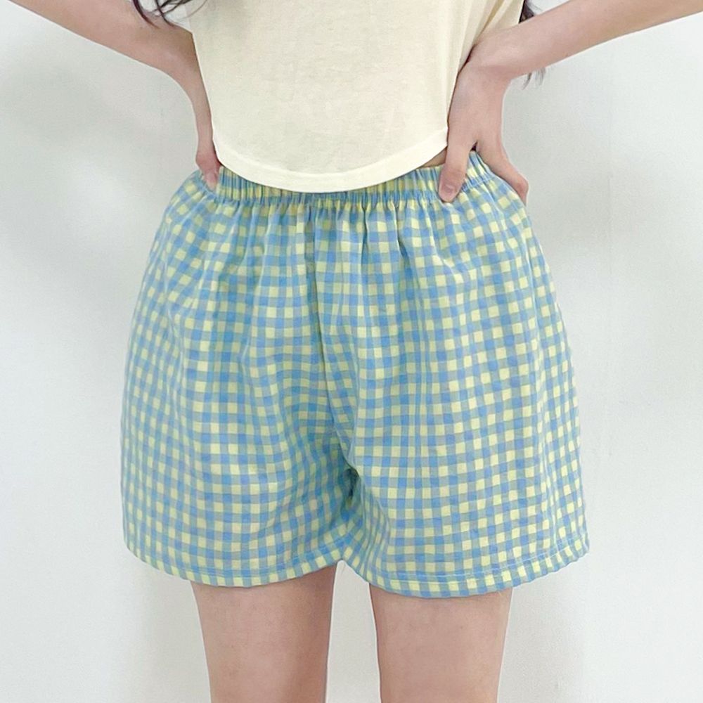 체크 밴딩 파자마 팬츠 HPC-1007848 - 그린