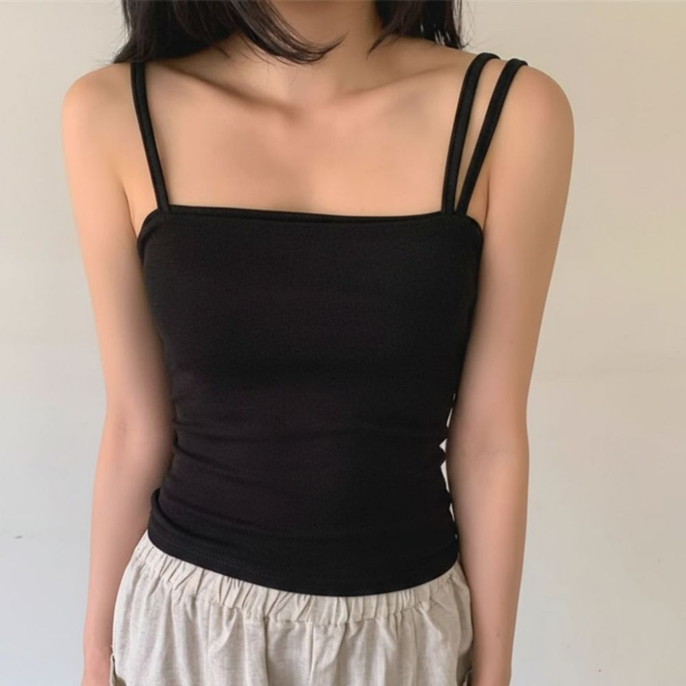 슬림 스퀘어넥 나시티 HPC-1007858 - 블랙