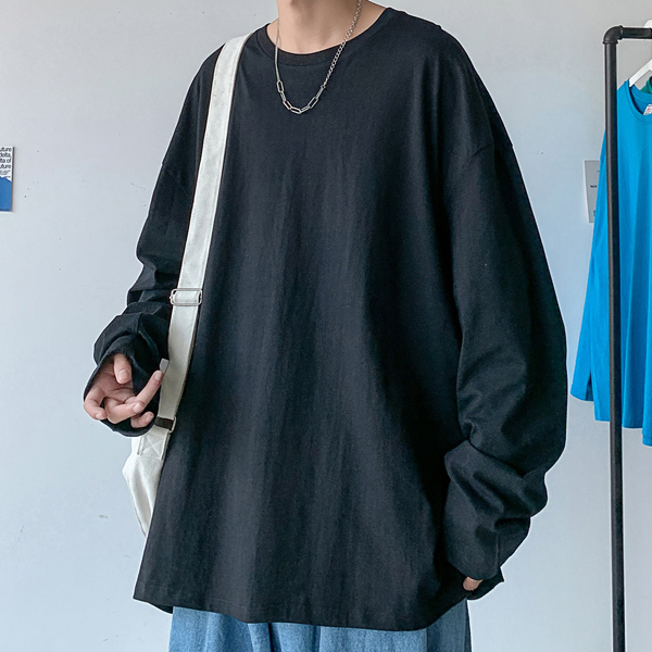 라운드넥 무지 기본 베이직 남성 데일리 긴팔 이너티 IS-TS16 - 화이트