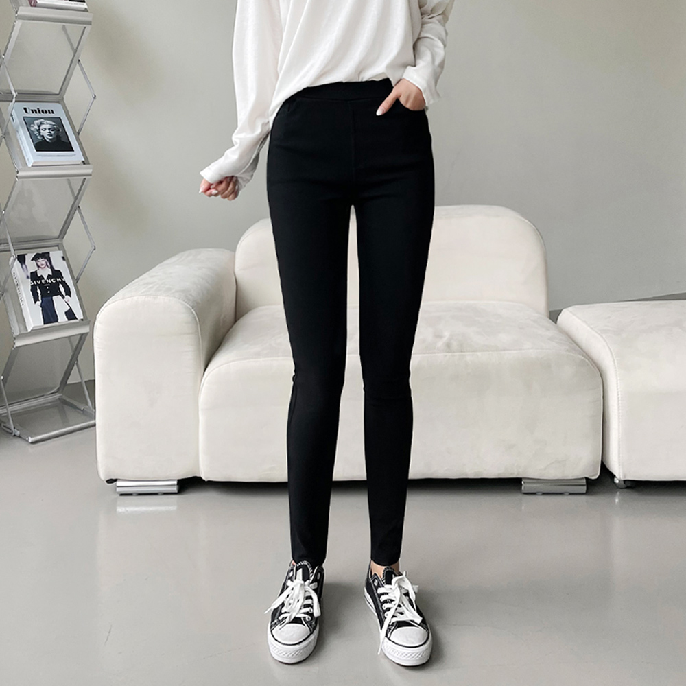 여성 베론 반하이 스판 밴딩 스키니 팬츠 JB-1007296 - 화이트