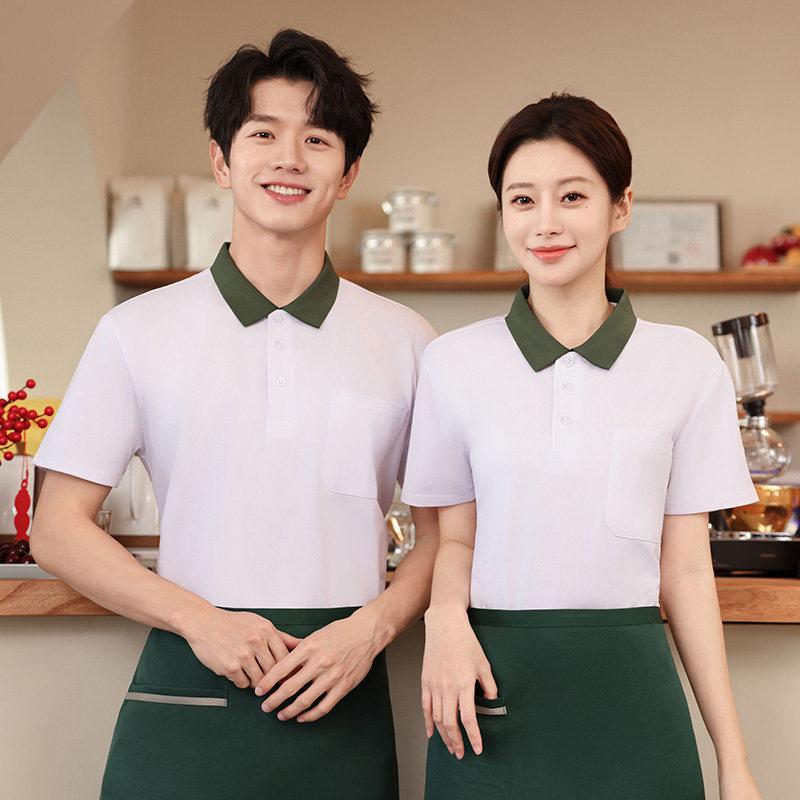 식당 유니폼 카페 레스토랑 서빙복 직원복 단체복 반팔 폴로셔츠 - 상세 이미지 3