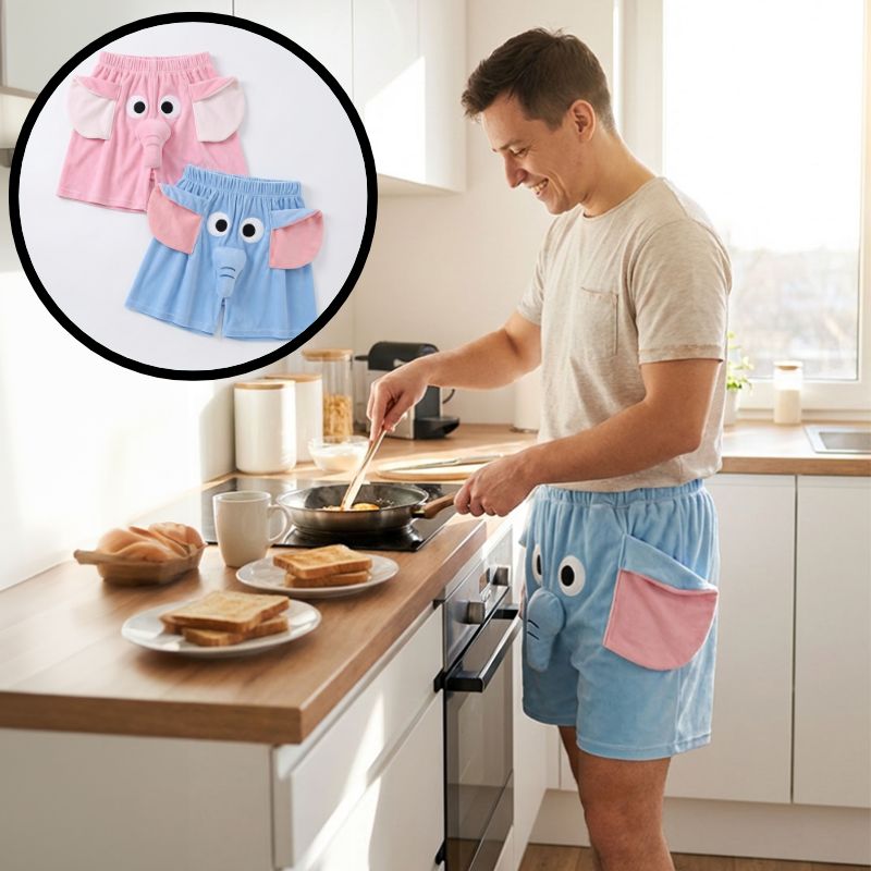 코끼리 바지 팬티 킹받는 선물 쓸모없는 쓸데없는 재미있는 웃긴 옷 팬츠 - 블루