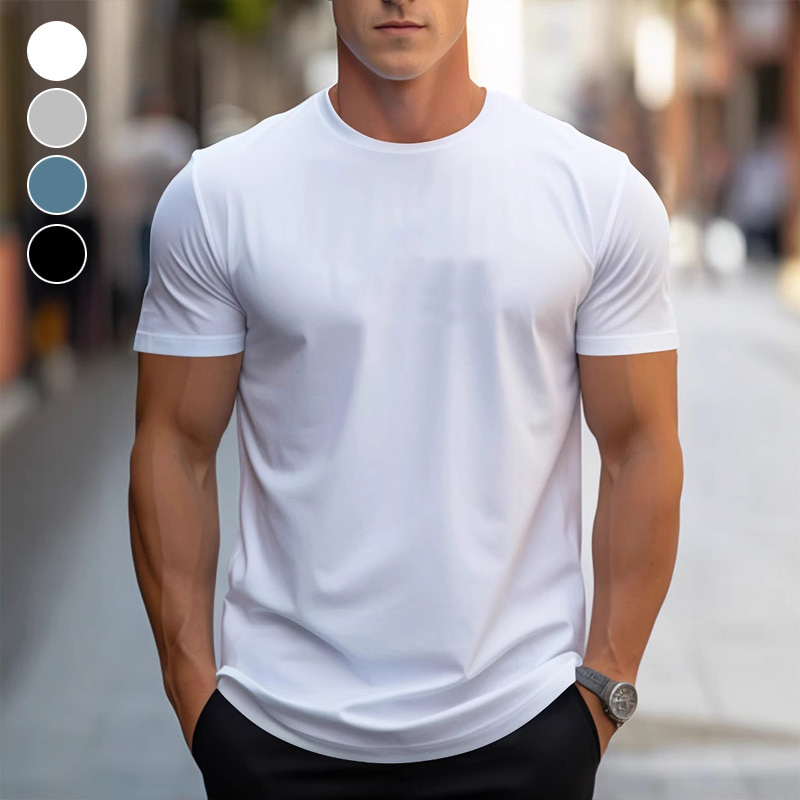 남성 베이직 반팔 티셔츠 ELC-9071 - 그레이