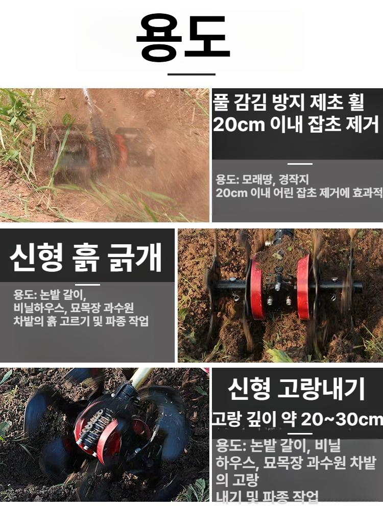 예초기 부착형 관리기 제초기 김매기 잡초 밭갈기 북날 로타리기 텃밭 전정기 풀제거 도랑 - 상세 이미지 3