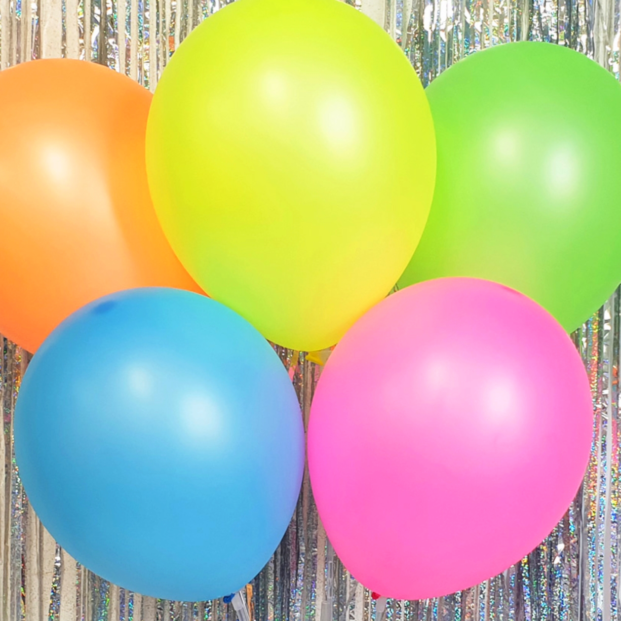 혼합컬러이벤트용품 형광색생일파티둥근풍선 네온컬러생일풍선 50개입 - 상품 이미지