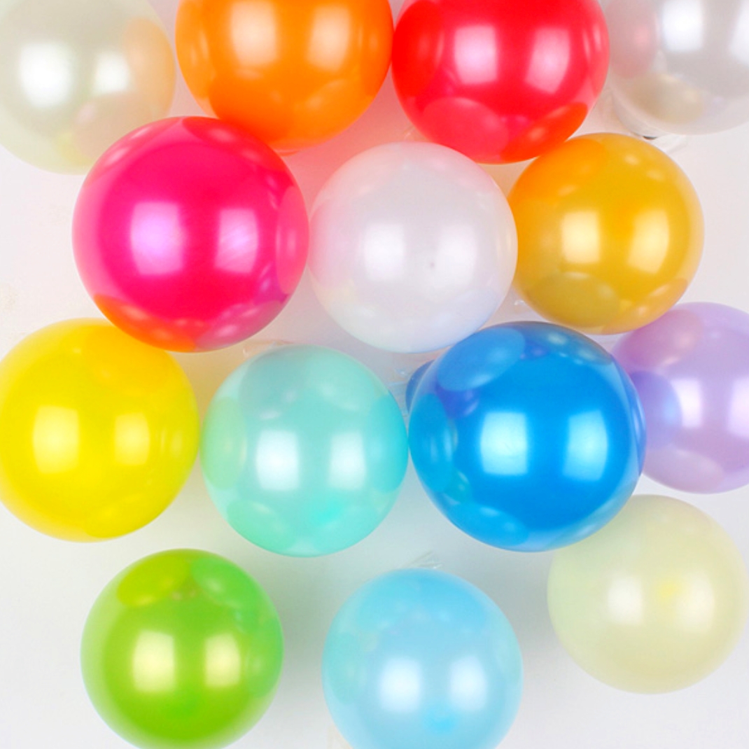 유광펄파티재료파티풍선 컬러혼합케이스풍선 세돌생일이벤트장식 13cm 15p - 상품 이미지