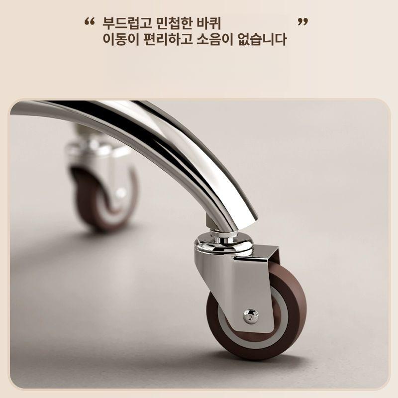 미용실 체어 회전 스툴 미용실의자 스테인리스 메이크업 회전스툴 미용의자 바퀴 고 보조의자 이미지 6