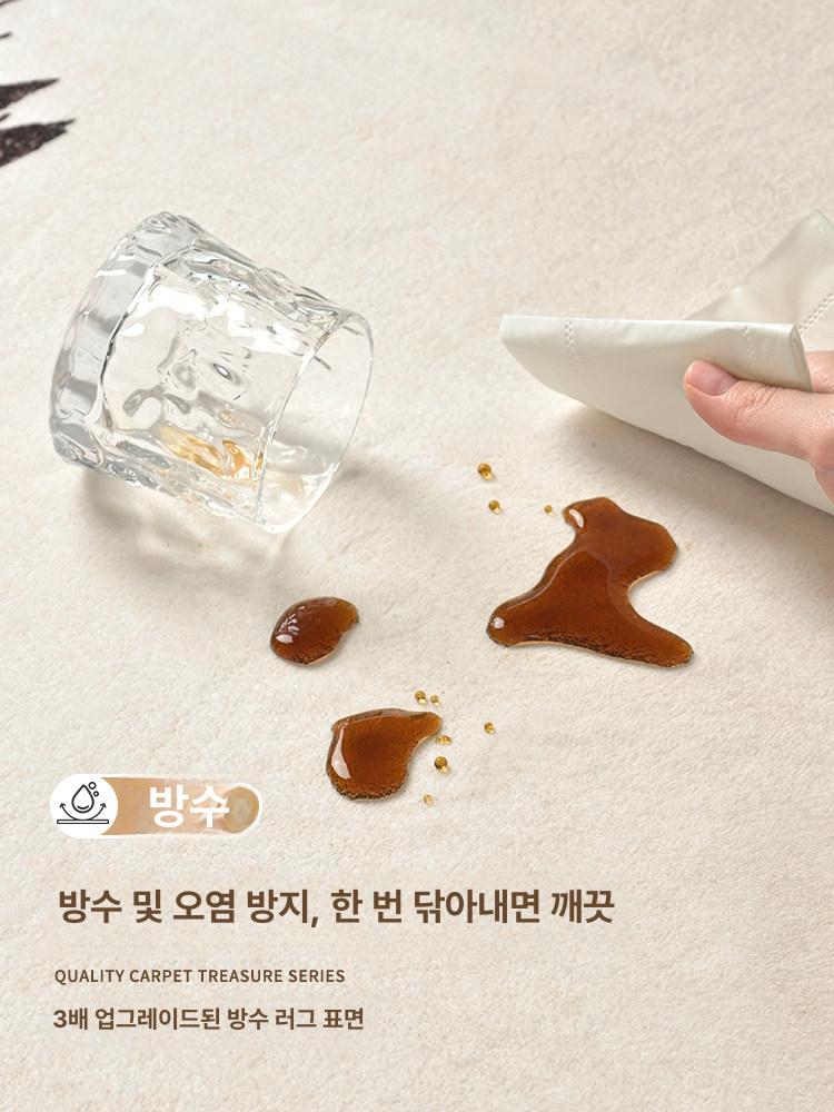 원형 클라우드 러그 북유럽 원형러그 카페트 먼지없는 모조 소프트 매트 비정형 대형 화이트 - 상세 이미지 3