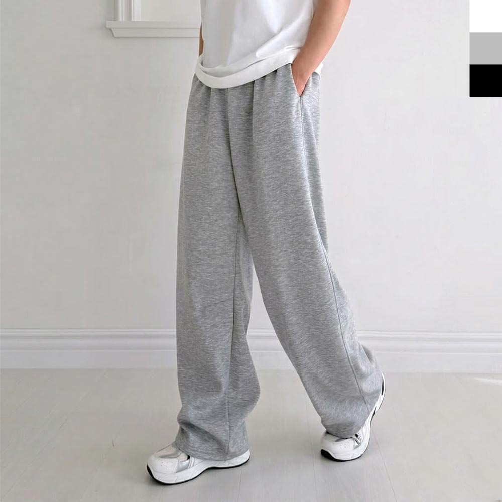 ACC 2000M 남자 벨트고리 베이직 와이드 트레이닝 밴딩 팬츠 - 그레이