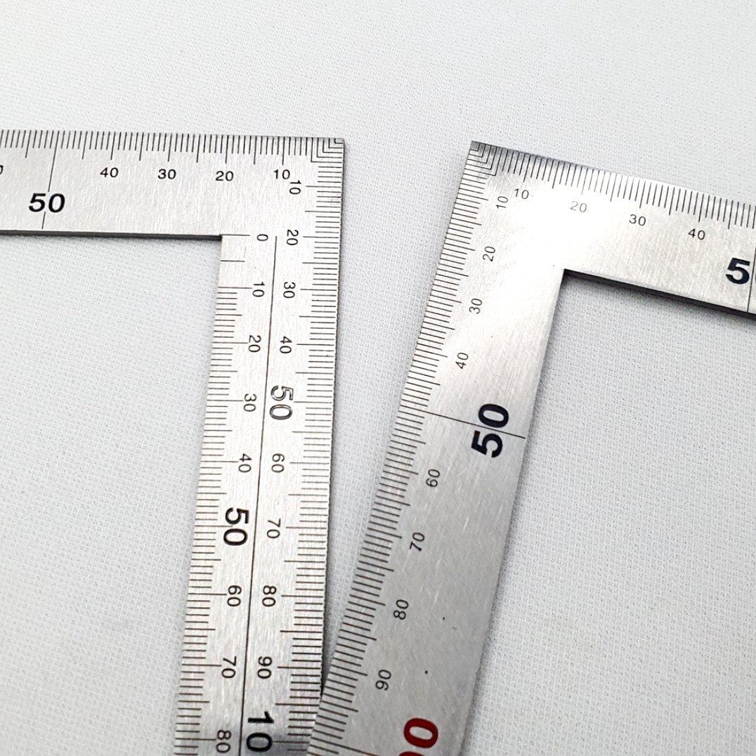 ㄱ모양직각자 도면제도작업용철자 목공금속가공스틸자 30cm - 상품 이미지