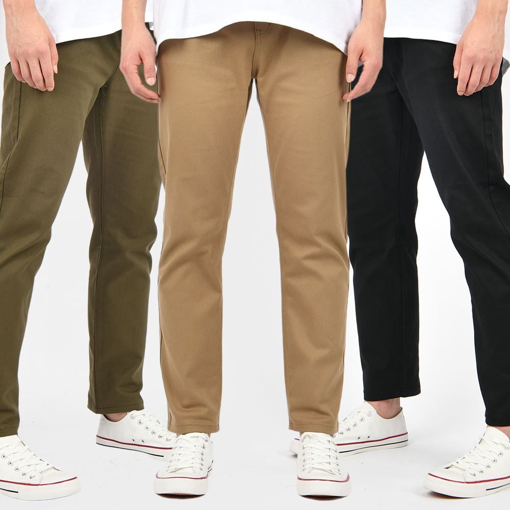 가성비 좋은 스판 남자 빅사이즈 면바지 블랙 베이지 카키 그레이 7컬러 - 실버그레이