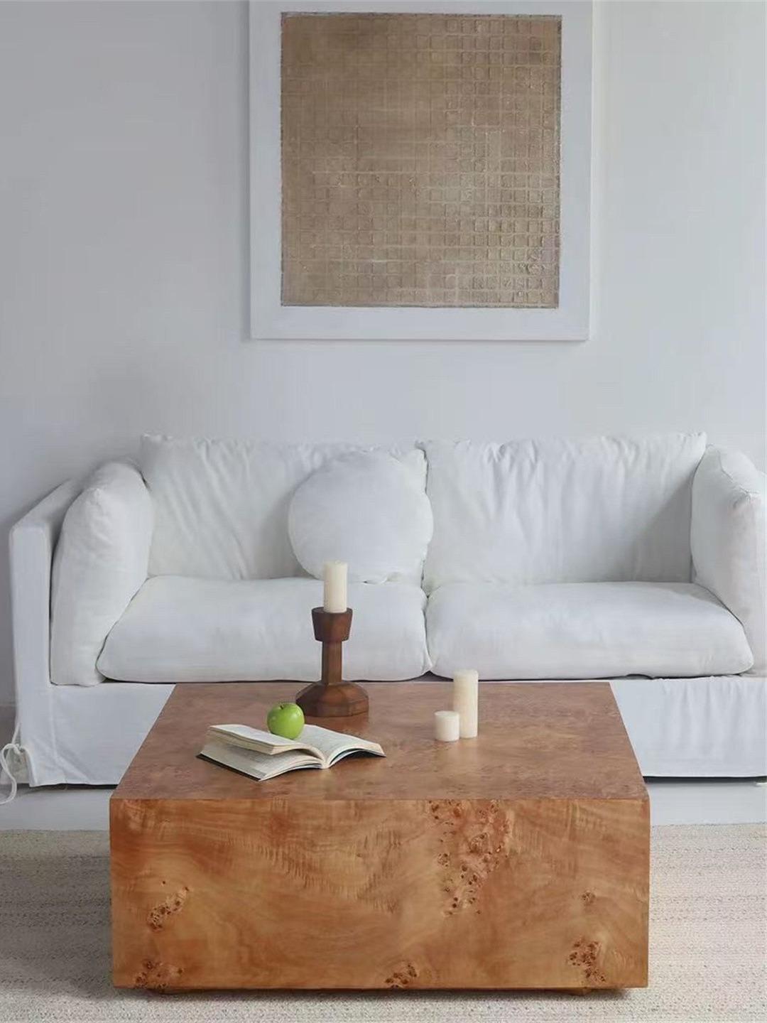 원목 거실 테이블 직사각 빈티지 낮은 직사각형 70x120xH35cm 완제품 조립 완료 (조립불필요,바로사용가능) - 상세 이미지 2
