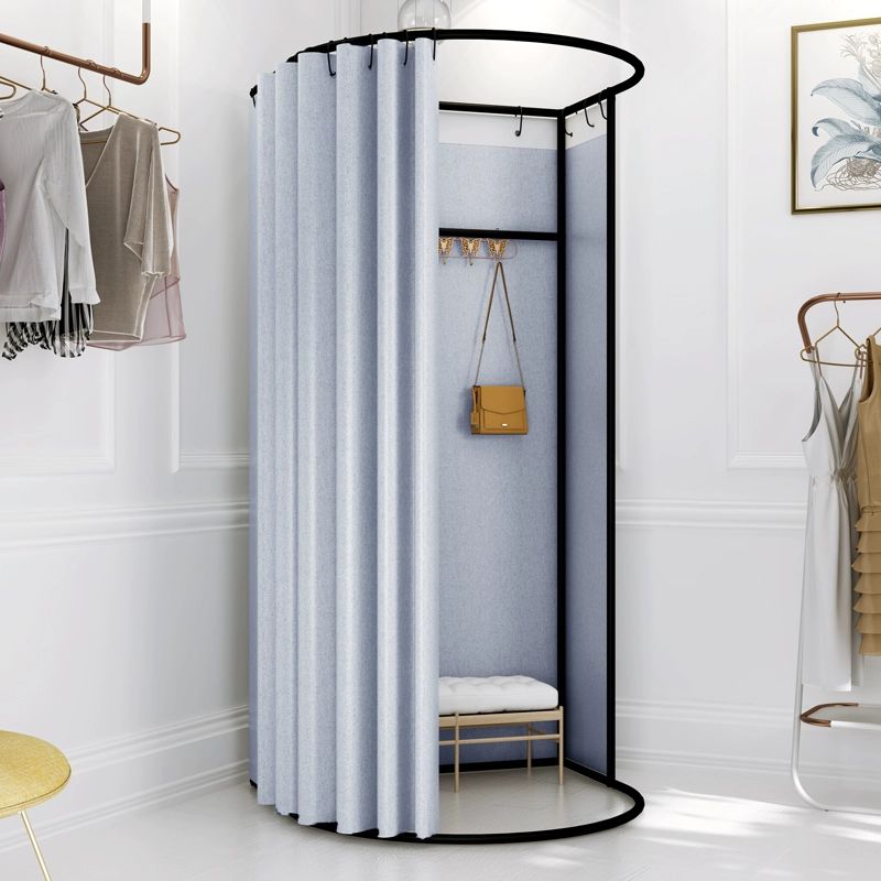 탈의실 피팅룸 암막천 이동식 의류 의류매장 블랙 가림막 부스 조립식 선반 간이피팅룸 간이 - 상품 이미지
