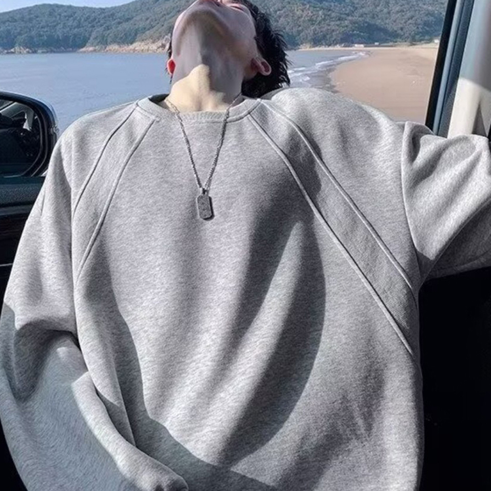 CBTT4203 남성 순면 긴팔 기본 티셔츠 - 멜란지