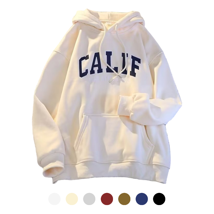 유니바운드 기모후드티 남자긴팔티 플리스 오버핏 커플티 단체복 캐주얼룩 - 아이보리