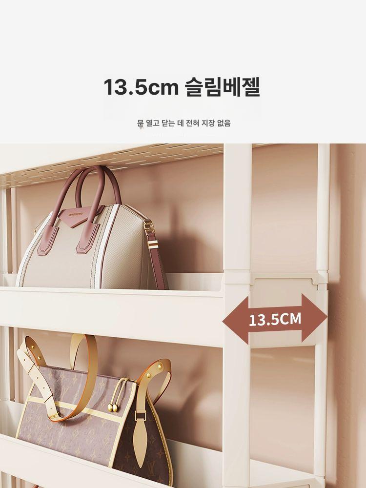 좁은 틈새 수납장 다층 공간 플라스틱 이동식 캐비닛 서랍형 거실 주방 욕실 냉장고 책장 이미지 6