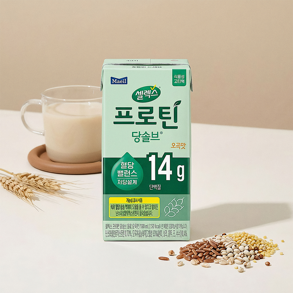 셀렉스 식물성 프로틴 당솔브 음료 190ml 오곡맛 1박스 (24입) - 상품 이미지
