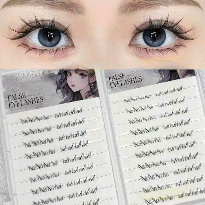 대용량 노글루속눈썹 가닥속눈썹 160pcs 연장 일회용 아이돌 인조 부분 언더 - 상세 이미지 3