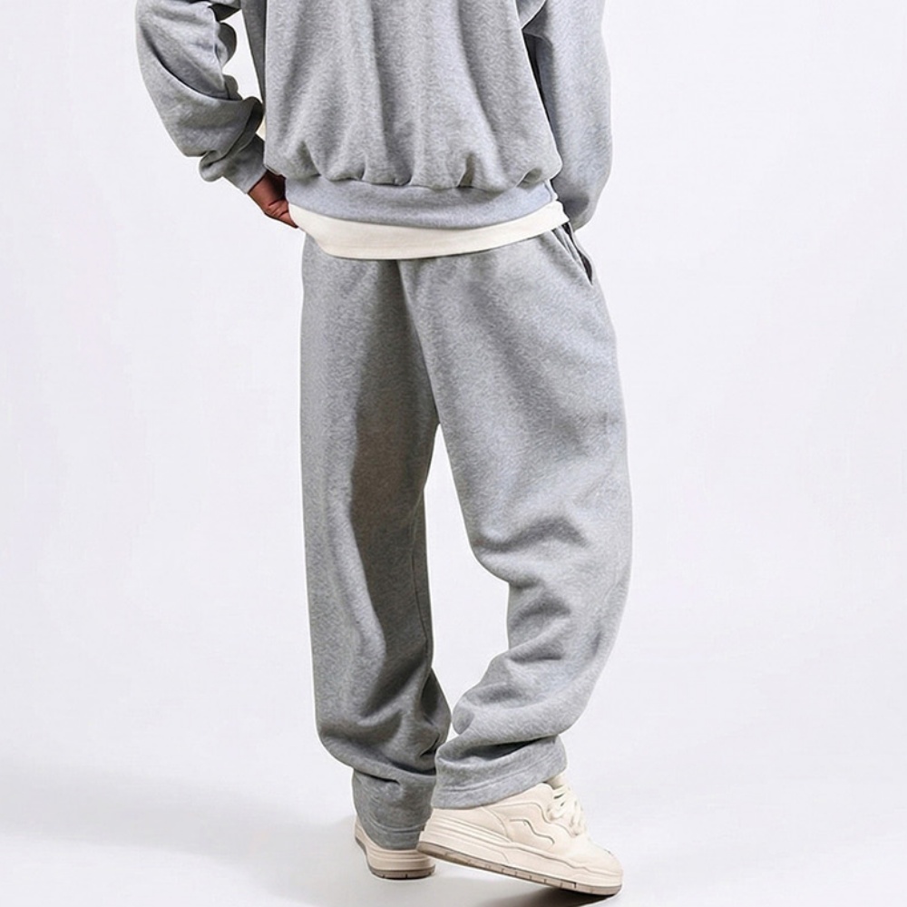 데일리 남성 긴바지 편한 밴딩 일자 팬츠 - 2컬러 - 그레이