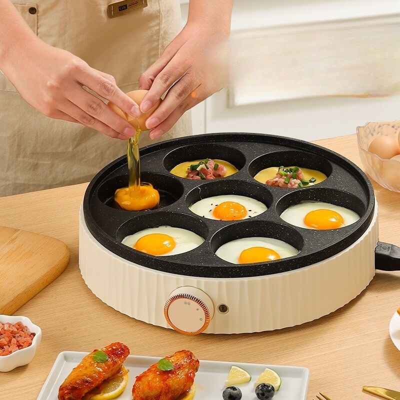 7구 계란후라이기계 계란후라이 자동 팬케이크 메이커 논스틱 코팅 원형 다용도 온도조절 - 상세 이미지 3