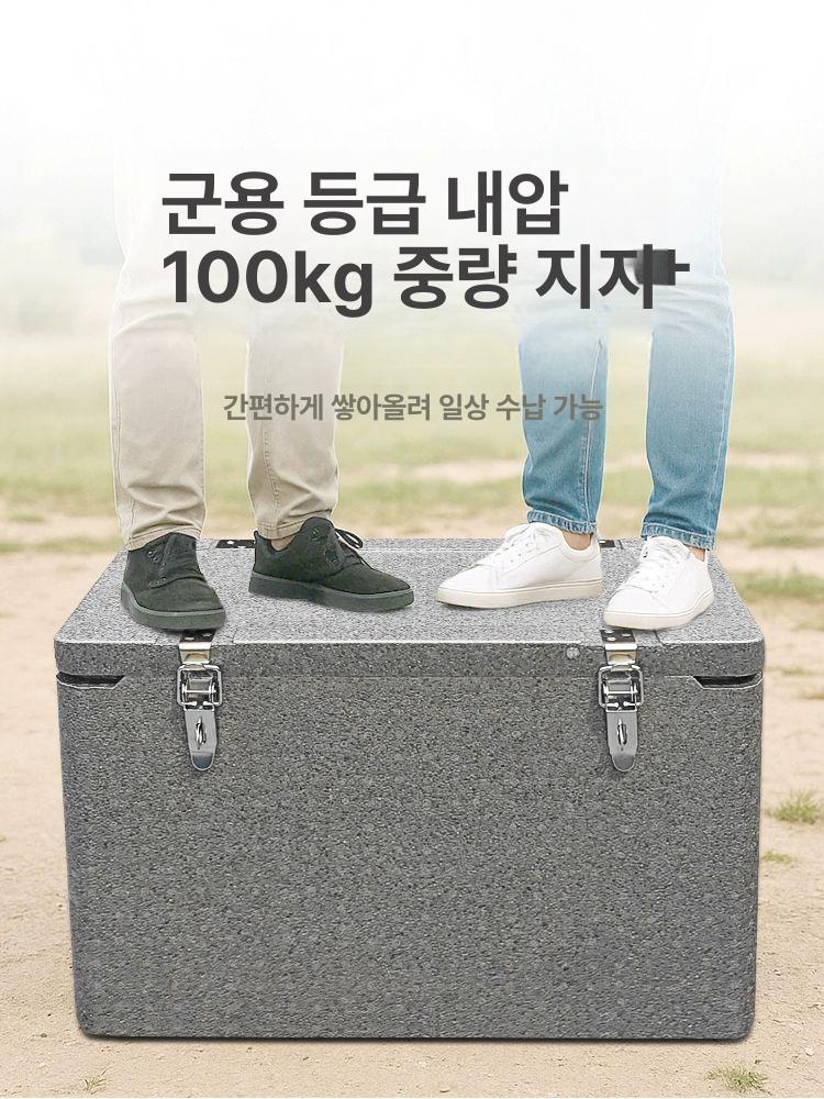 배달용 아이스박스 압축 캠핑 보온 스티로폼 쿨러 대용량 탑박스 포장 휴대용 수납 손잡이 - 상세 이미지 4