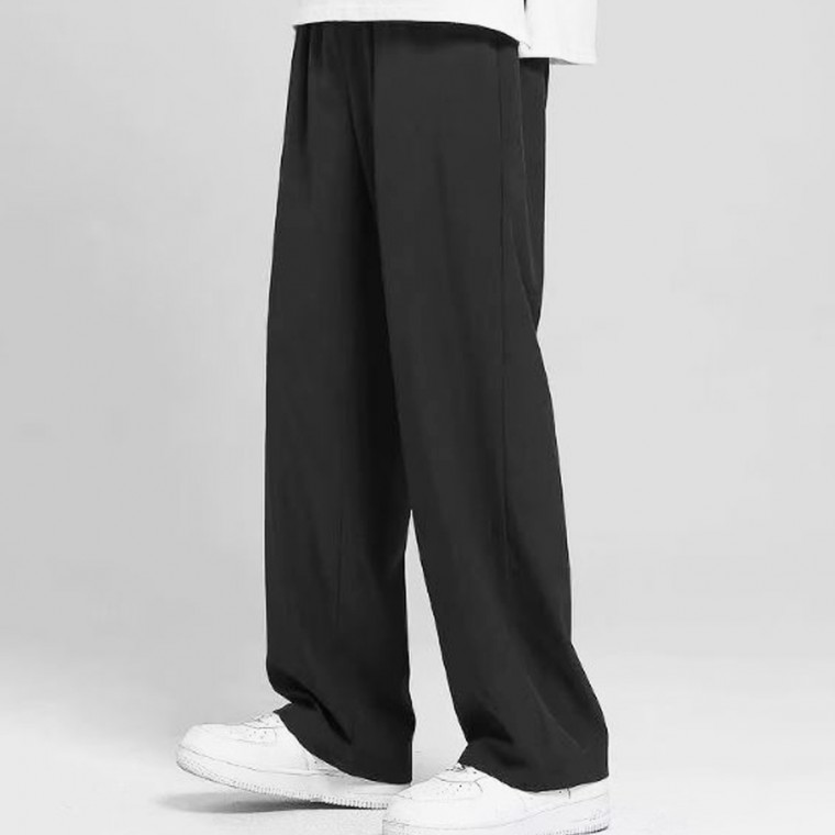 [OPK] 밴딩 일자 와이드 슬랙스 팬츠 - 블랙