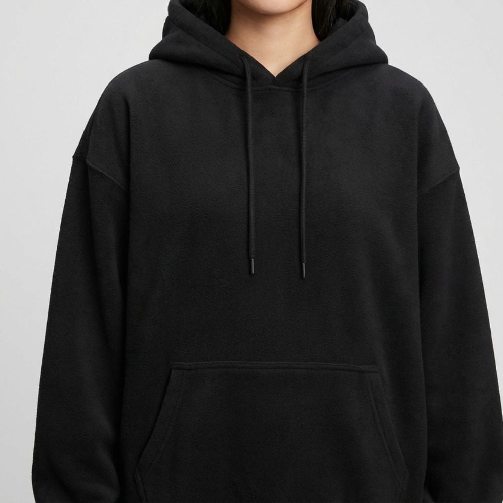 패션 티셔츠 무지 기모 후드티 긴팔 여자 상의 봄 - 화이트