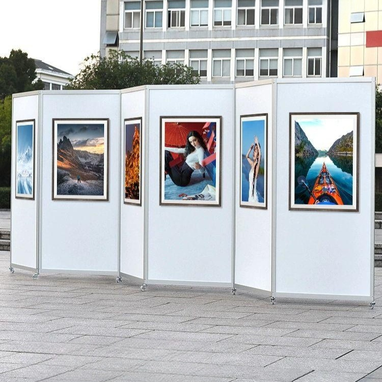 이동식 전시패널 파티션 디스플레이 삼각 스탠드 전시 박람회 갤러리 전시용 접이식 옥타부스 - 상품 이미지