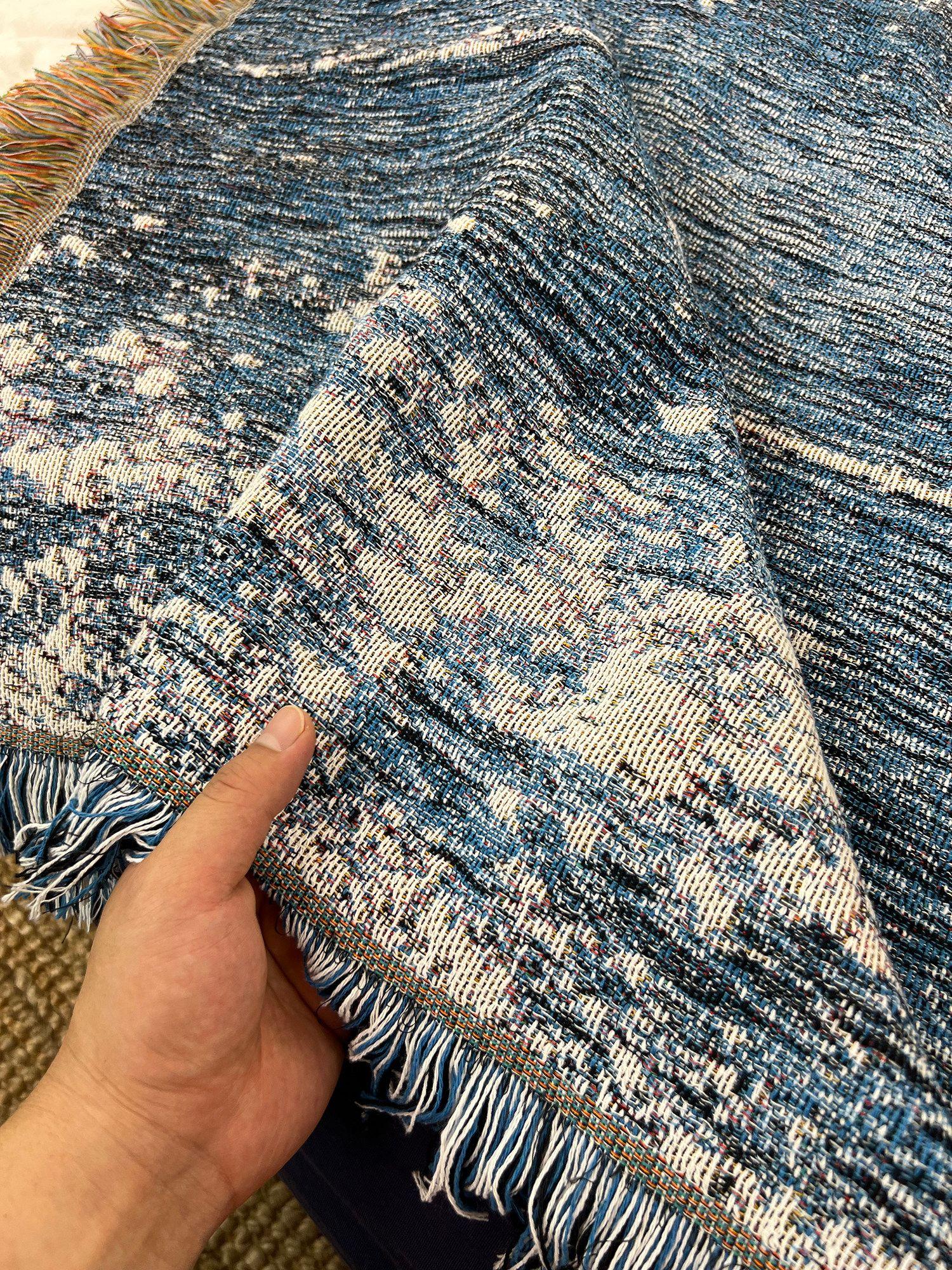 가라 대형 바다 풍경 니트 벽걸이 소파 침대 데코 세일링 세일링 라인 담요 100x140cm A - 상세 이미지 4