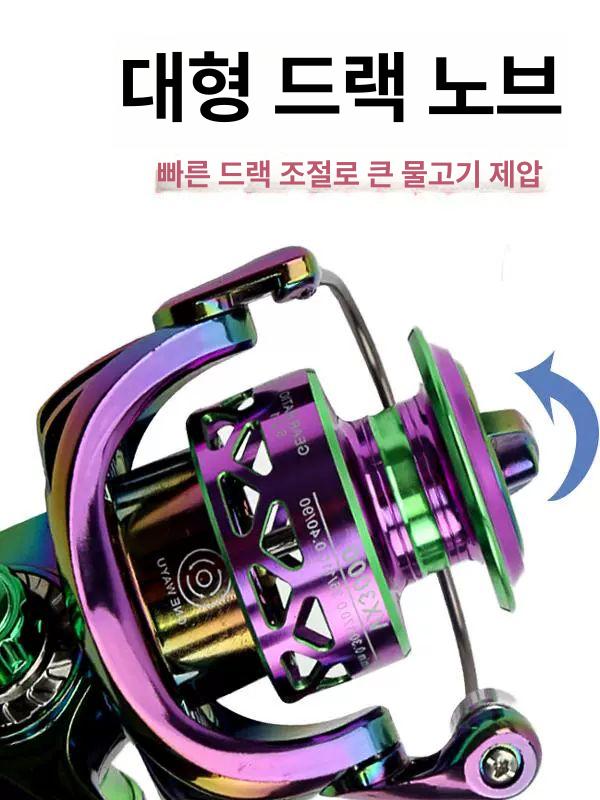 낚시 릴감기 원터치형 다채로운 릴 하이간 대물 바다 루어릴 낚싯줄 드랙 잉어 프론트 - 상세 이미지 3