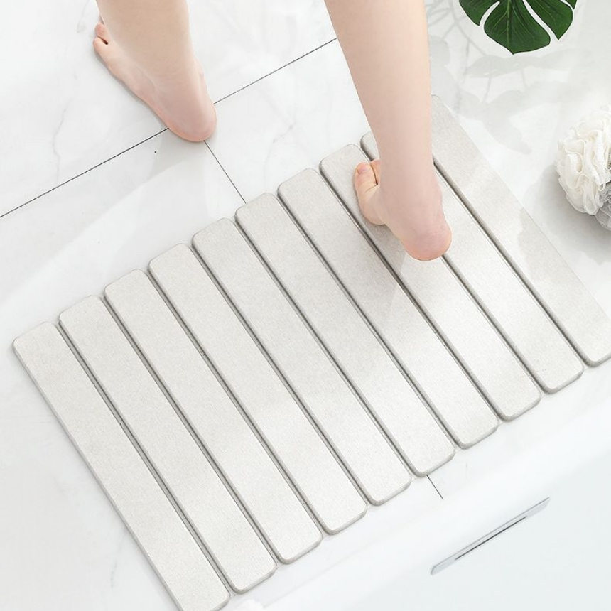 접이식 규조토 발매트 욕실 흡수 미끄럼방지 매트 발판 상아 화이트
