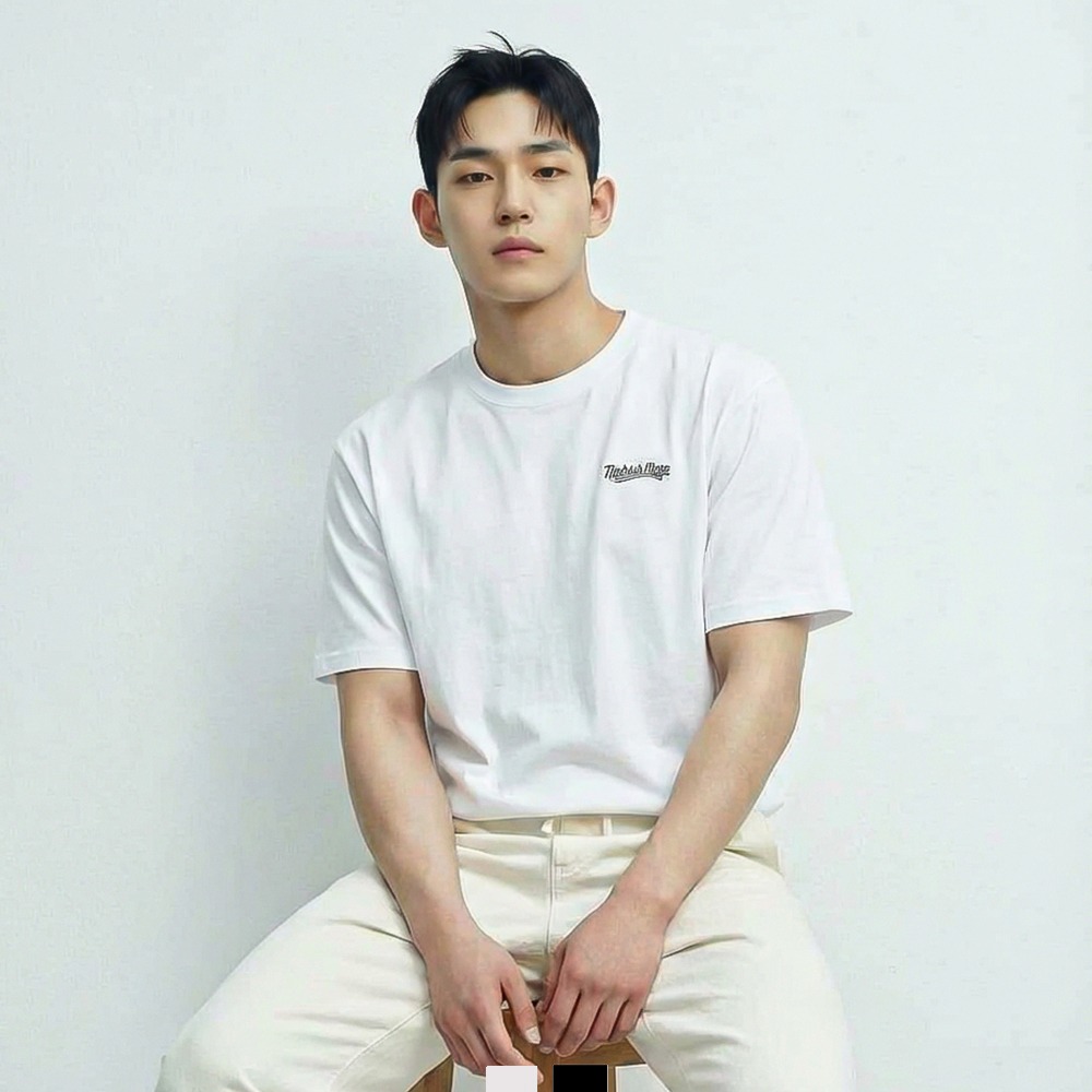 남자 반팔 티셔츠 데일리 무지 반팔 기본티 - black