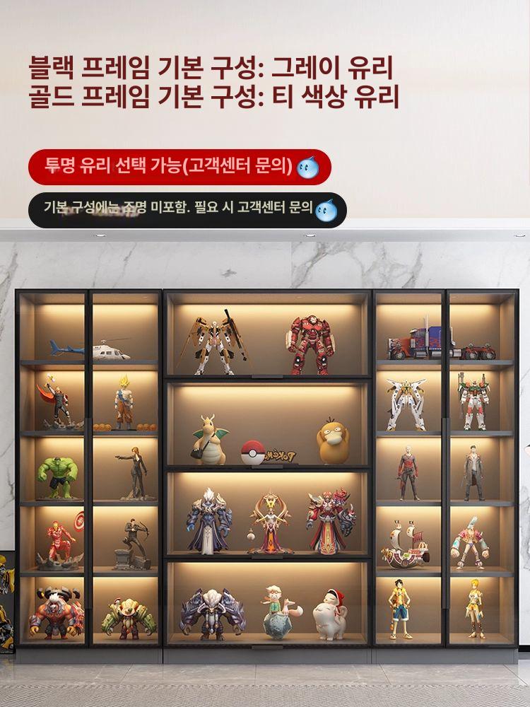 굿즈 진열장 전시장 대형 플립업문 아크릴 투명 장식장 소형 피규어 쇼케이스 디스플레이 - 상세 이미지 4