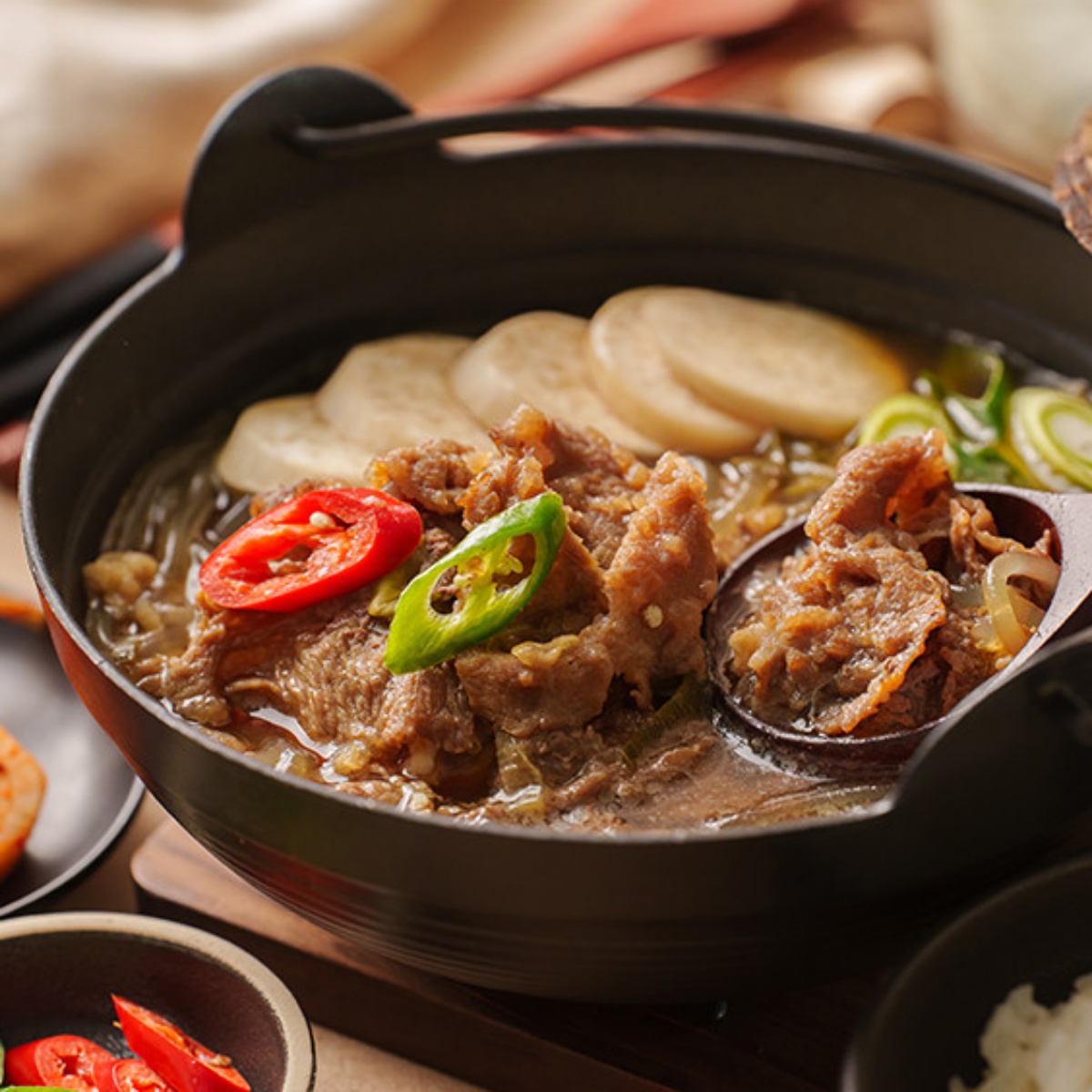 뚝배기 불고기 버섯 소불고기 전골 당면 - 상품 이미지