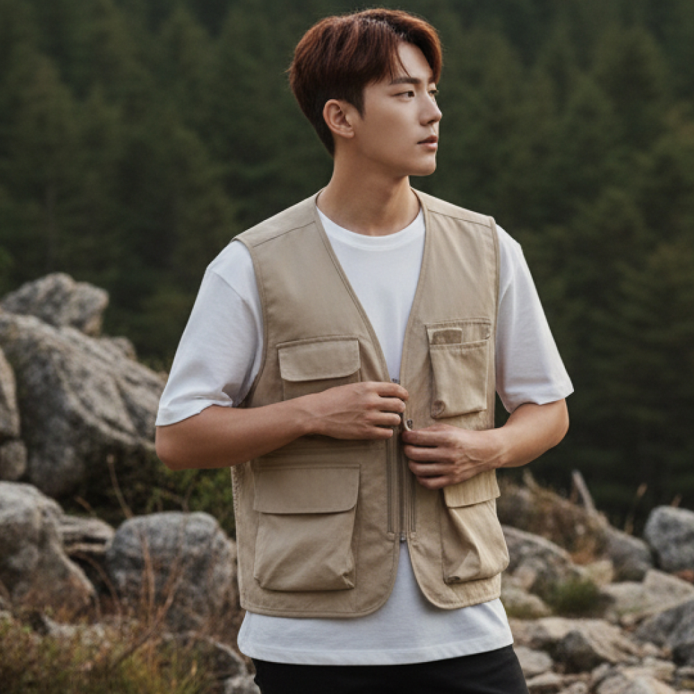 남녀공용 봄 여름 메쉬 작업조끼 단체복 유니폼 조끼 회사 행사녀공용 봄 - 블랙