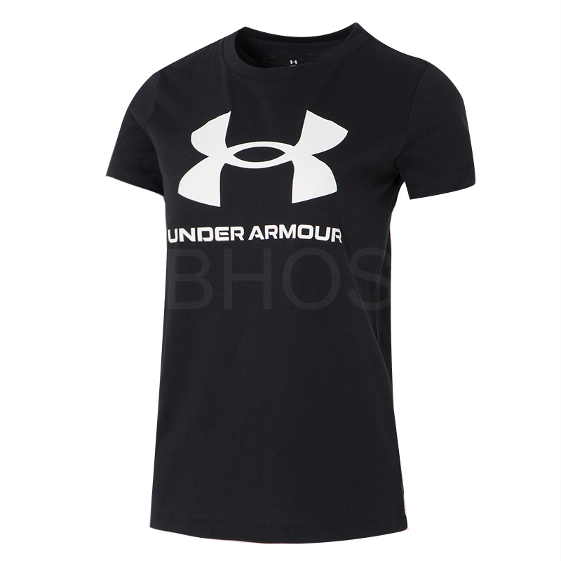 언더아머 UA SPORTSTYLE LOGO SS 블랙 여성 반