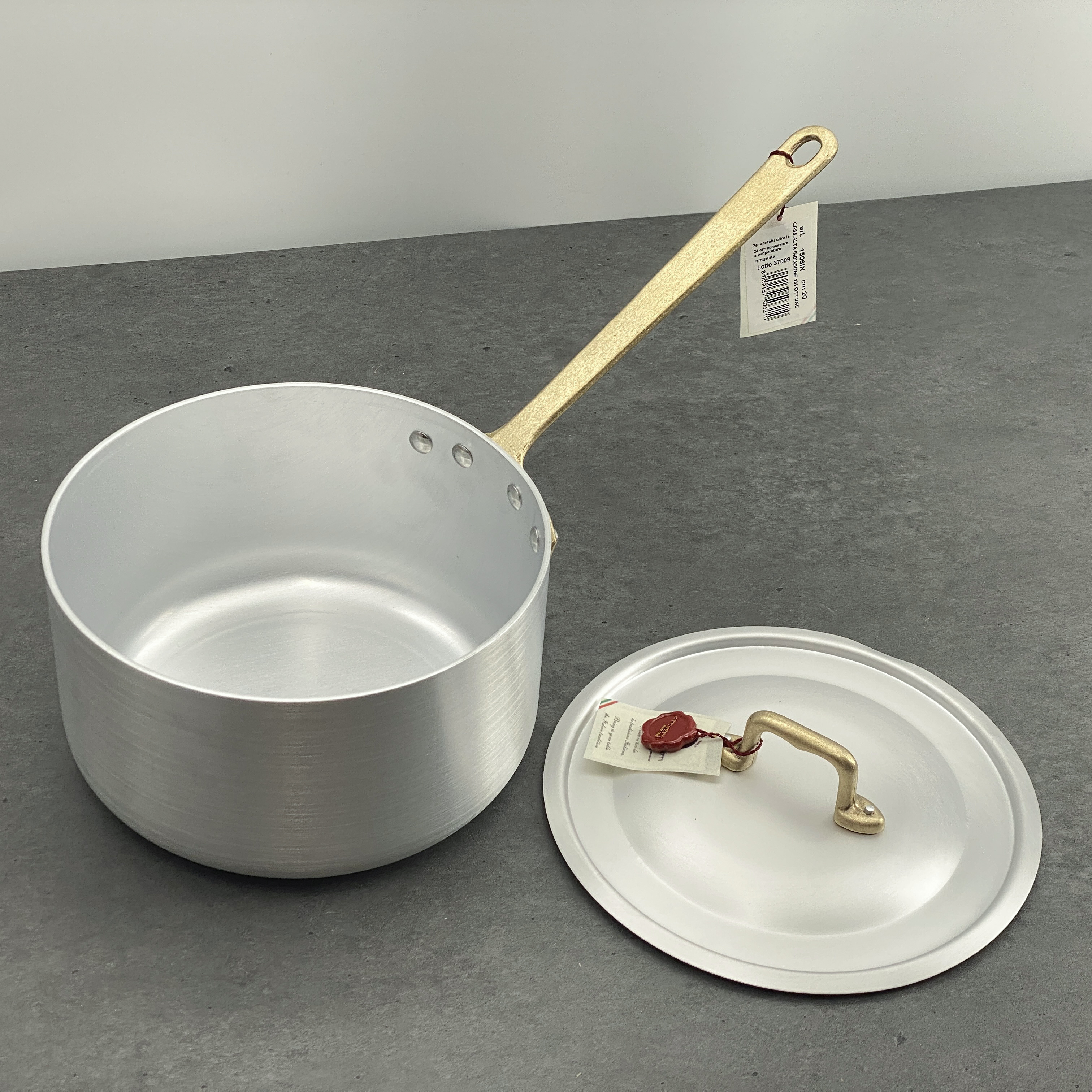 16번 20cm 편수냄비 높은형(인덕션O) 브라스 핸들 이탈리아 오티네티 - 상세 이미지 3