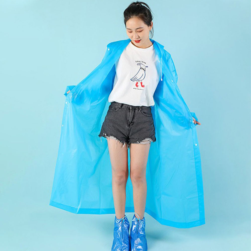 코어스 고급 EVA 방수 우비 남여공용 비옷 - 블루