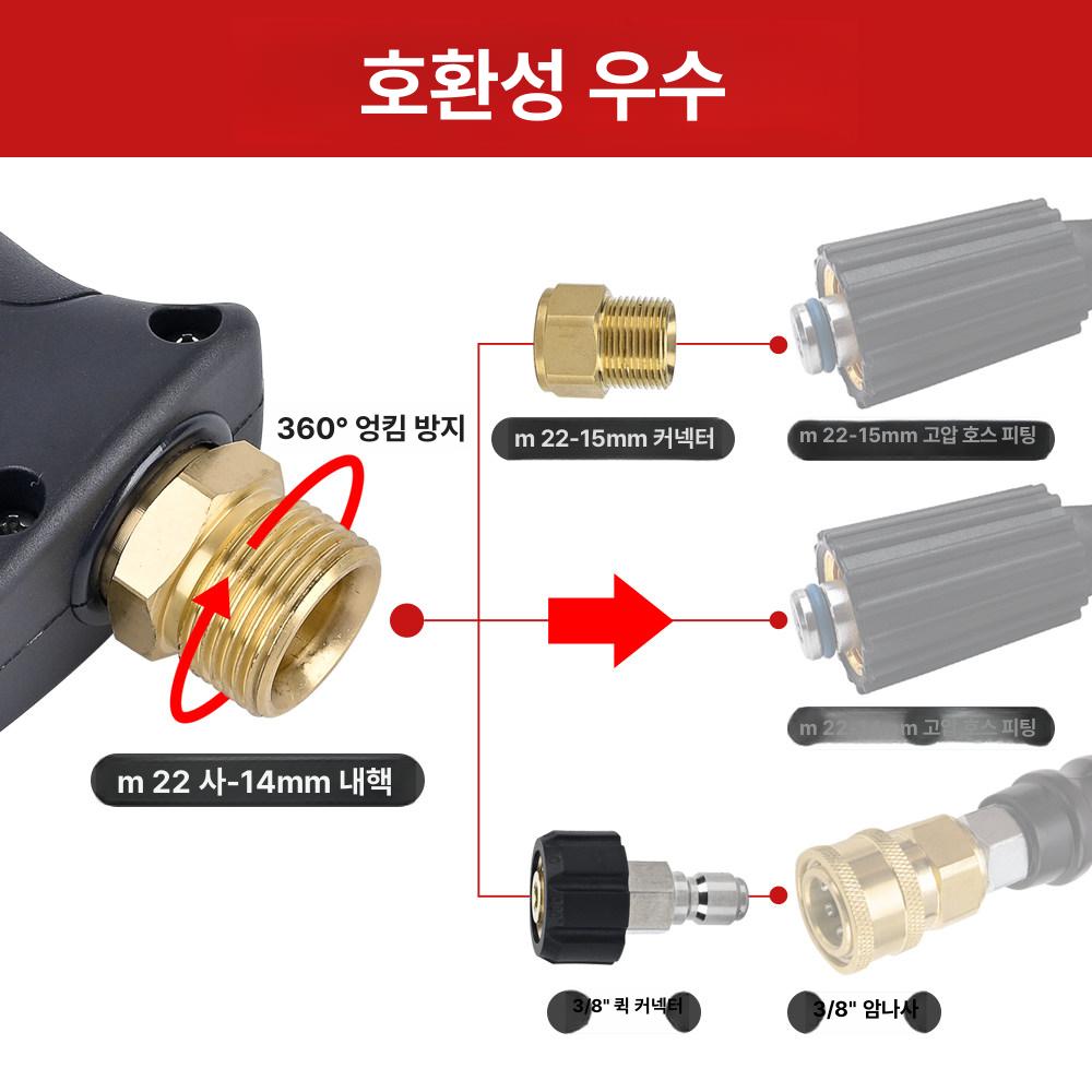 셀프 세차건 고압 강력 강력한 자동차 청소 정원 워터건 분사기 세차기 충전식 세척 물청소 - 상세 이미지 4