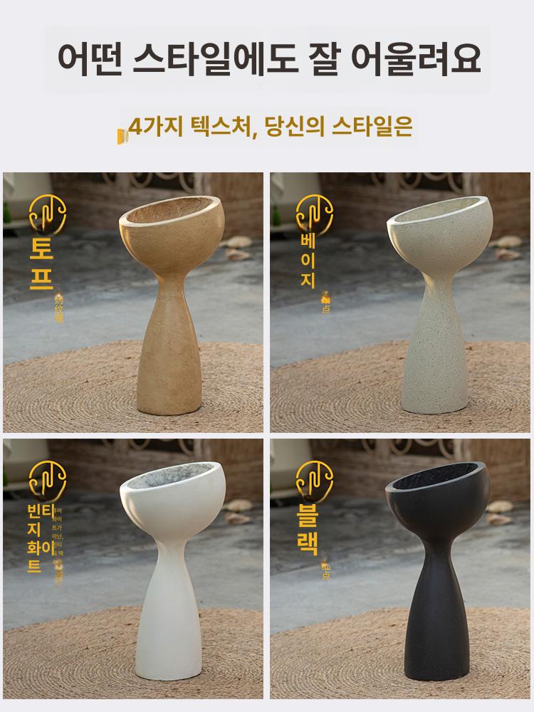 테라조 화분 인테리어 대형 시멘트화분 정원 인테리어화분 카페 거실 토분 소 플랜트 조경 - 상세 이미지 3