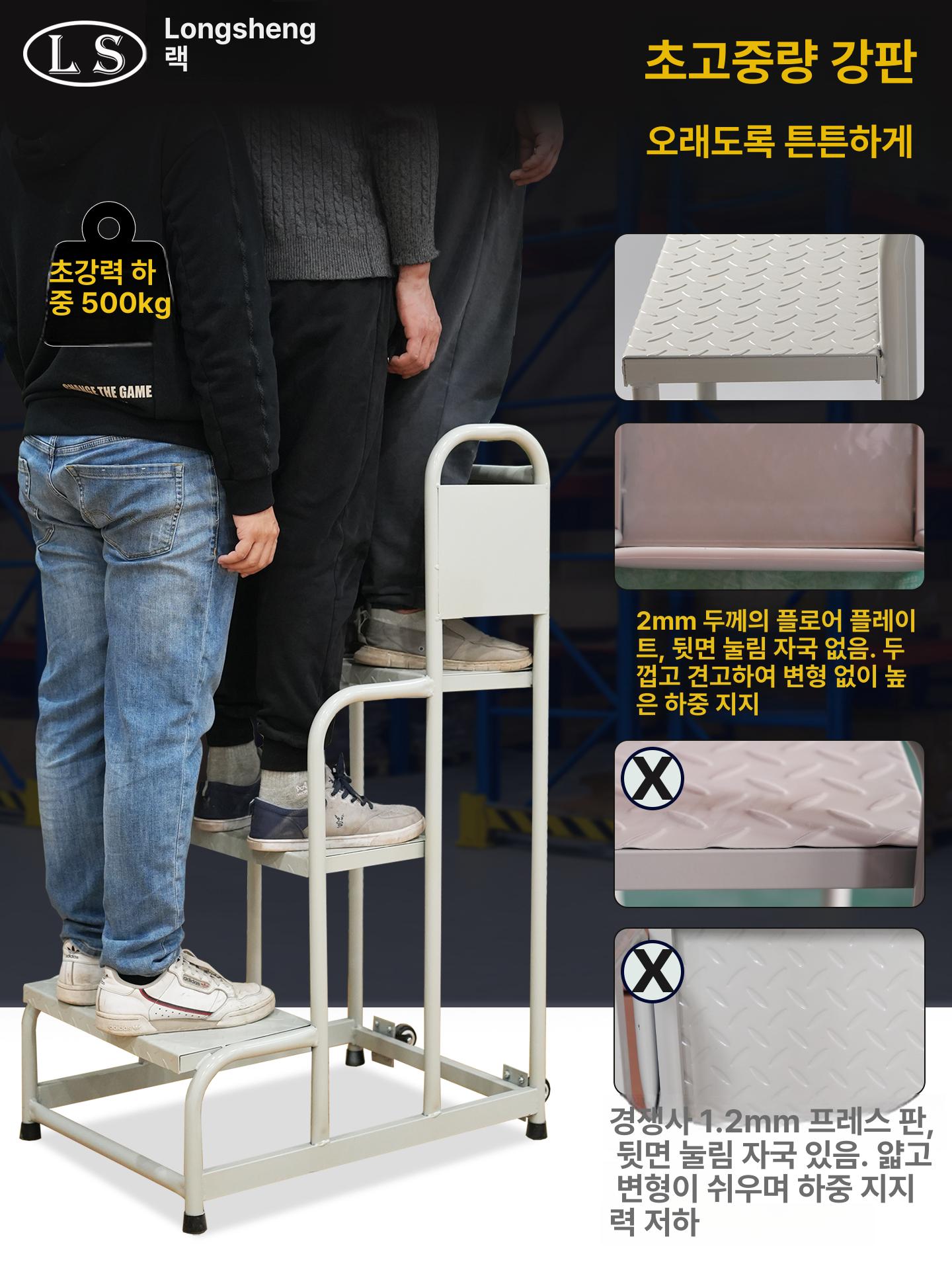 작업 사다리 접이식 철제 이동식 안전 산업용 간이 세차 형 작업사다리 안전발판 디딤대 - 상세 이미지 3