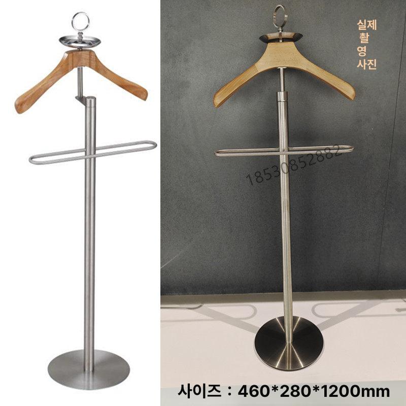 정장 행거 거치대 바퀴달린 옷걸이거치대 선반 슈트 표준 원목 스탠드 매장용 옷걸이 이동식 - 상세 이미지 5