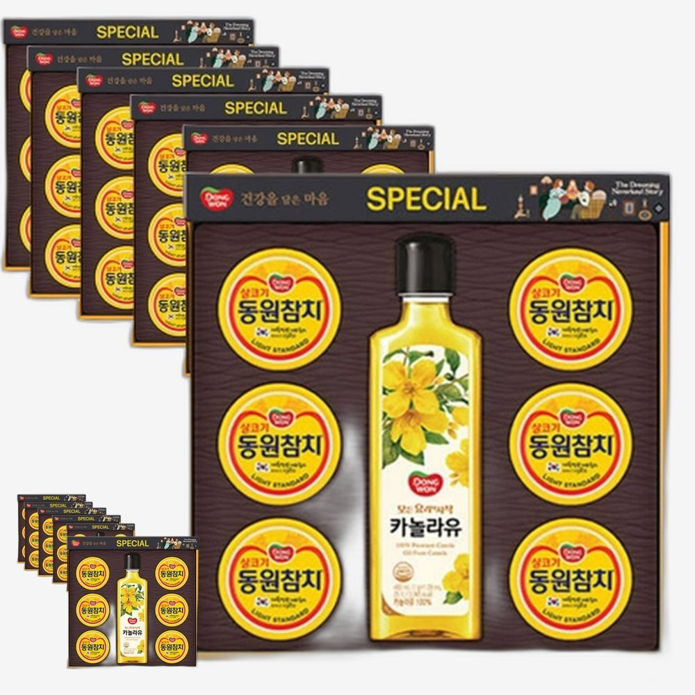 명절선물 참치 카놀라유 혼합 구성 6개입 감사선물 집들이선물 가족용 - 상품 이미지