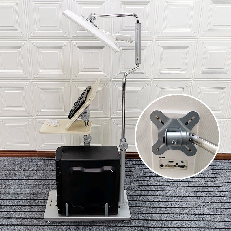 컴퓨터 높은 테이블 이동식 스탠딩 책상 높이조절 모니터암 키보드 마우스 선반 본체 거치대 - 상세 이미지 4