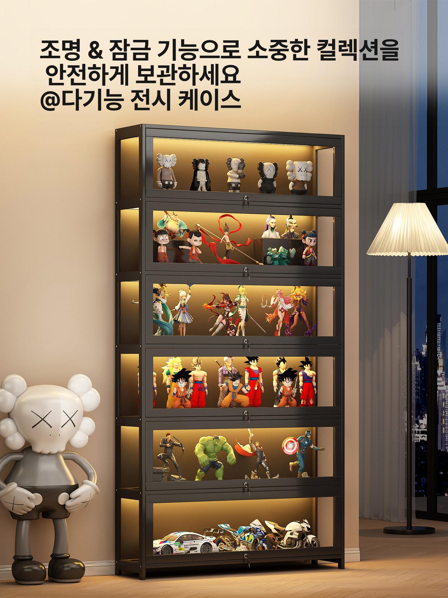 와인 수납장 장식장 투명 코너 피규어 피규어장 데코 술장 양주 진열장 위스키 술 - 상세 이미지 2