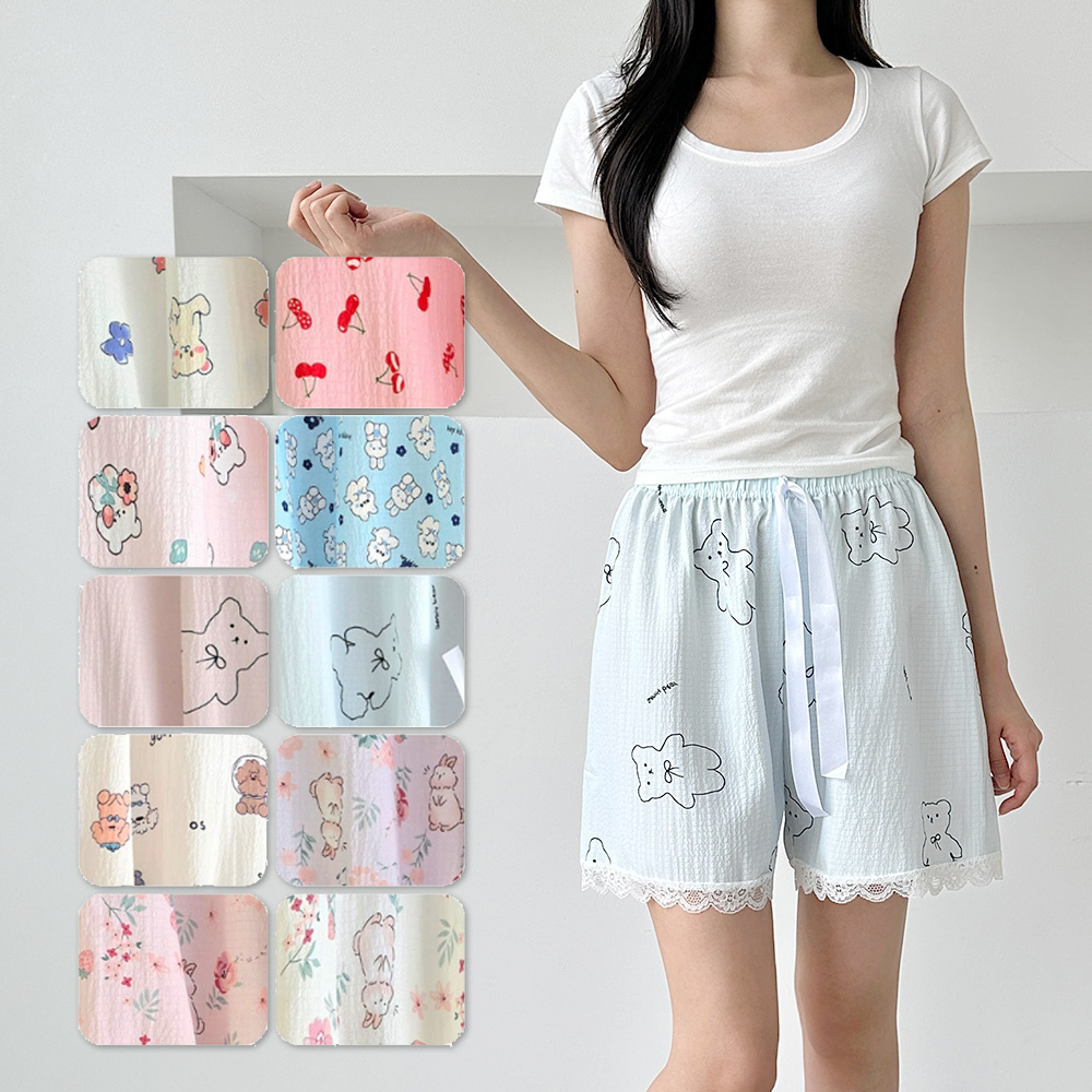 SD-262043 여름 홈웨어 포포면 레이스 반바지 디디