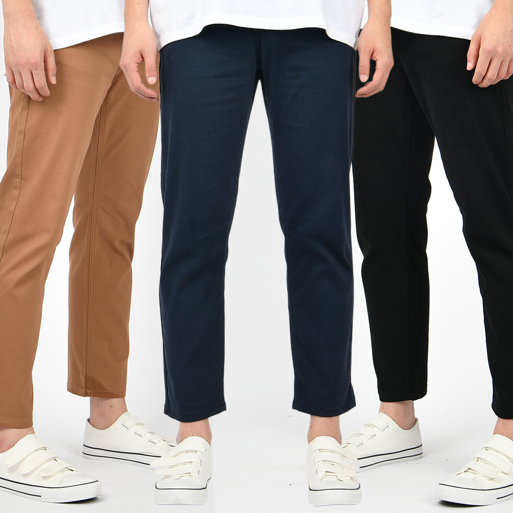 남자 면바지 남성 바지 히든밴딩 스판 빅사이즈 팬츠 - 아이보리