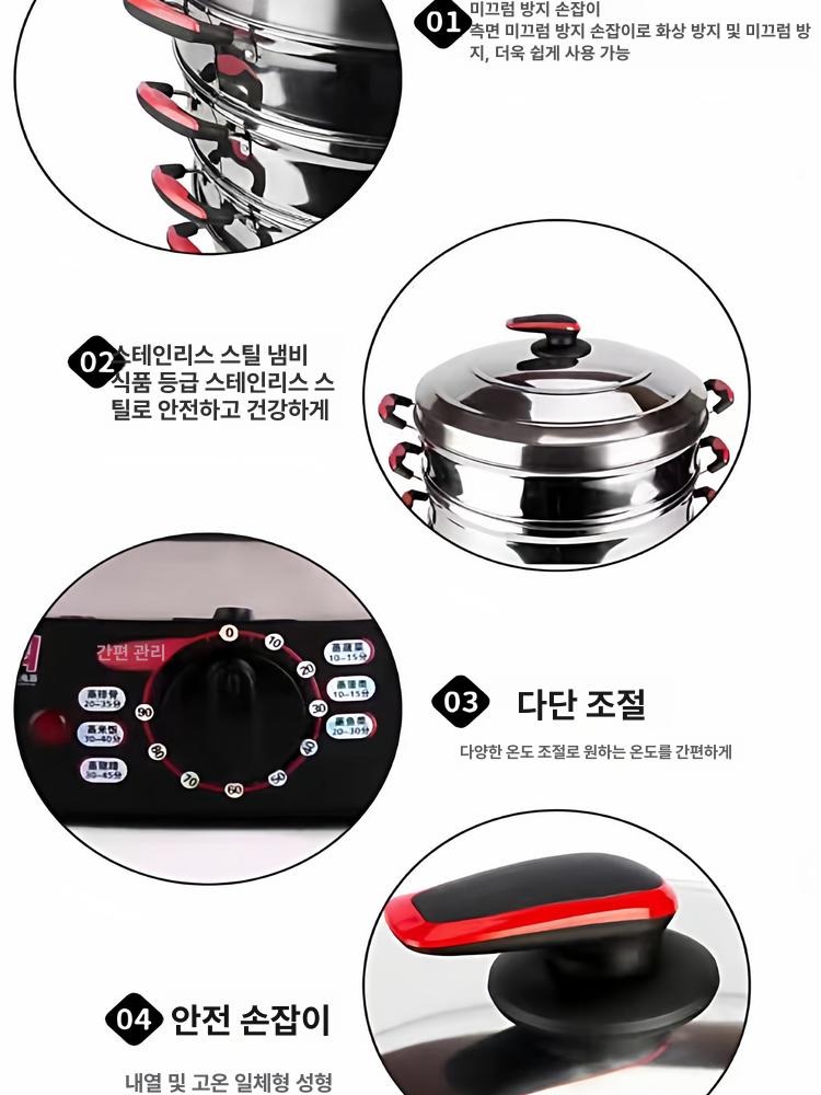 업소용 찜기 초대형 만두찜기 스테인리스 찐만두 전기식 찐빵 대형 상업용 - 상세 이미지 3